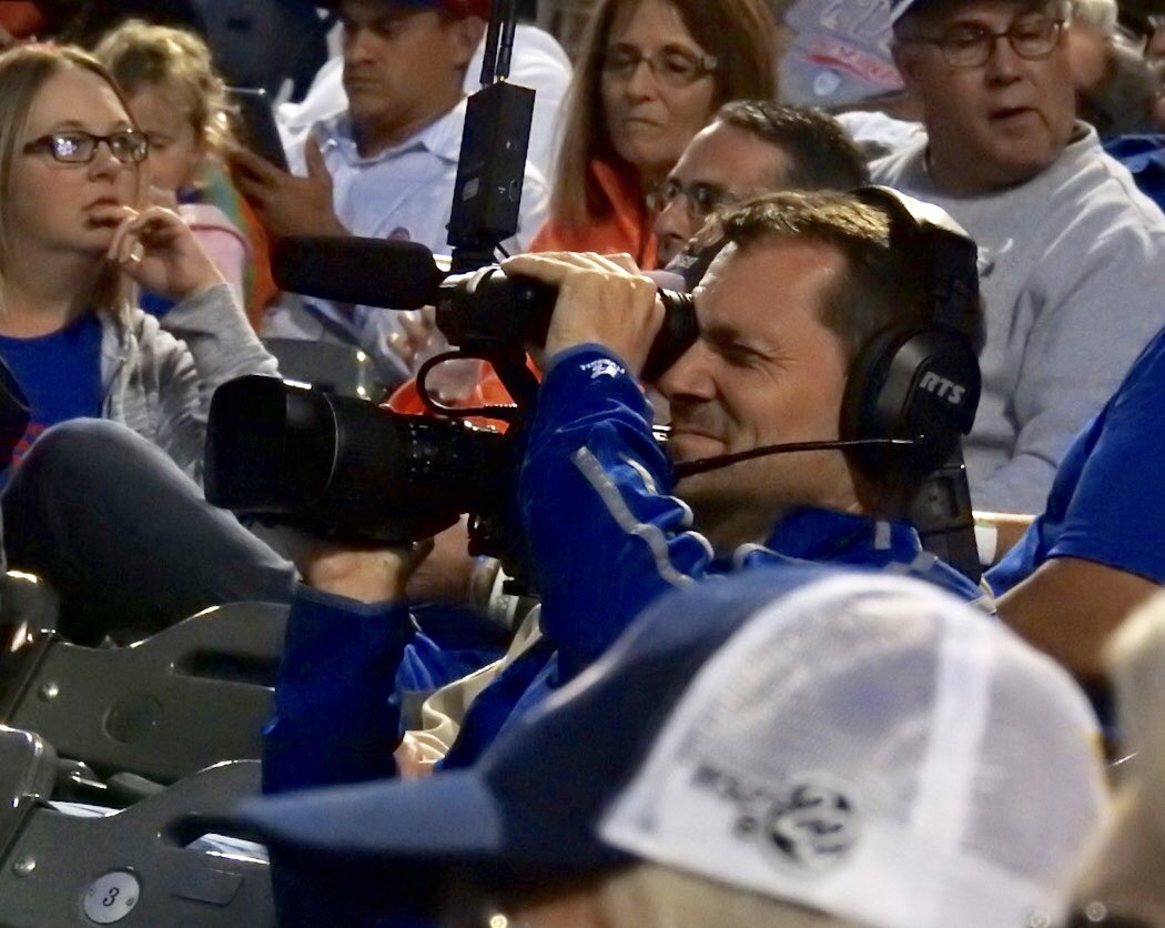 becsnyder's tweet image. Wow they’ll let just anyone behind the camera on #SBCubsSocial night. @SBCubs @961Sportsbeat @BKingSports