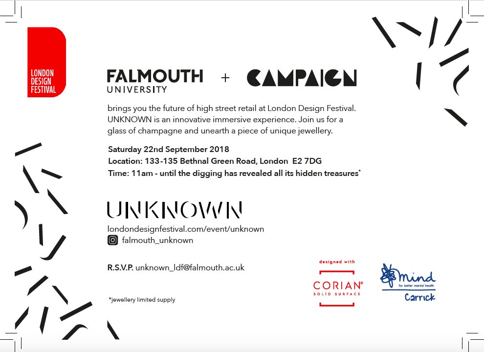 CampaignDesign's tweet image. Millennials re-imagine retail experience. It was inspiring to be involved in Future of Retail project with Falmouth University team this year. Join the LDF pop up, chip away and find your gem #LDF18 @L_D_F @FalmouthUni