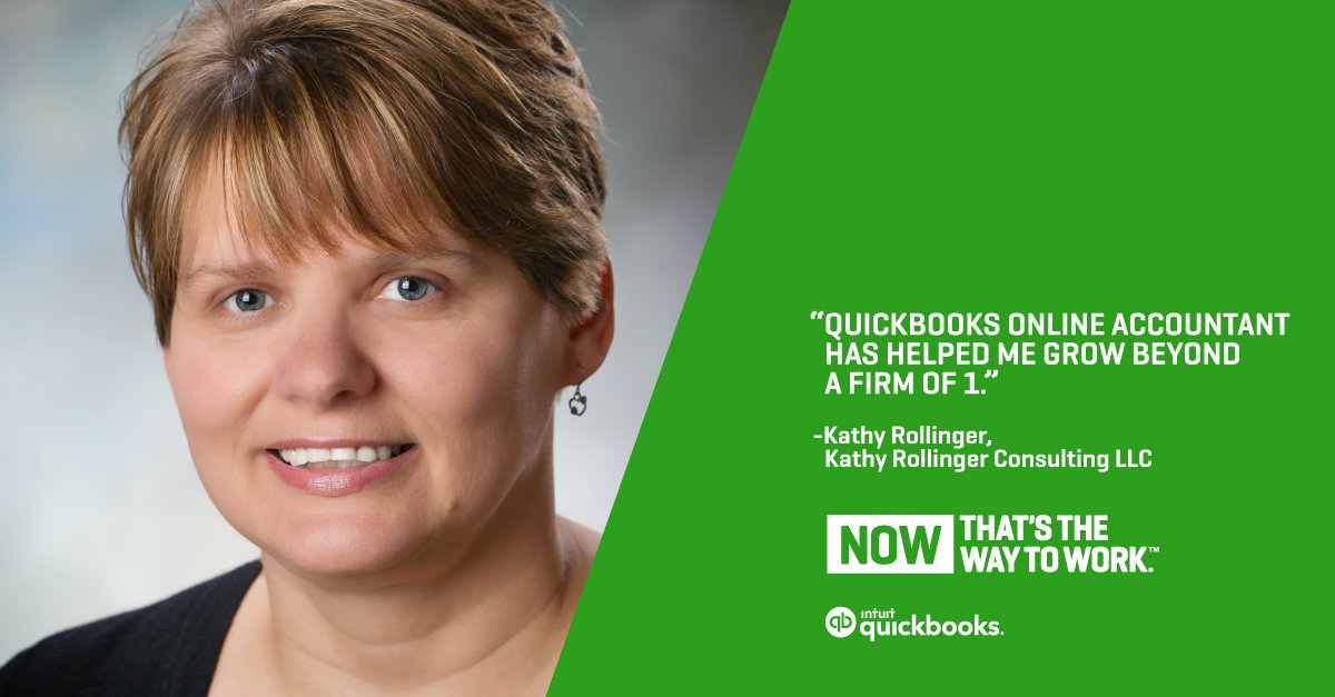 Learn about the "eye-opener" that prompted <a href="/kathy_rollinger/">Kathy Rollinger</a> to make the move to #QuickBooksOnline #Accountant (and why she's really glad she did): intuit.me/2u6KRFy #WayToWork
