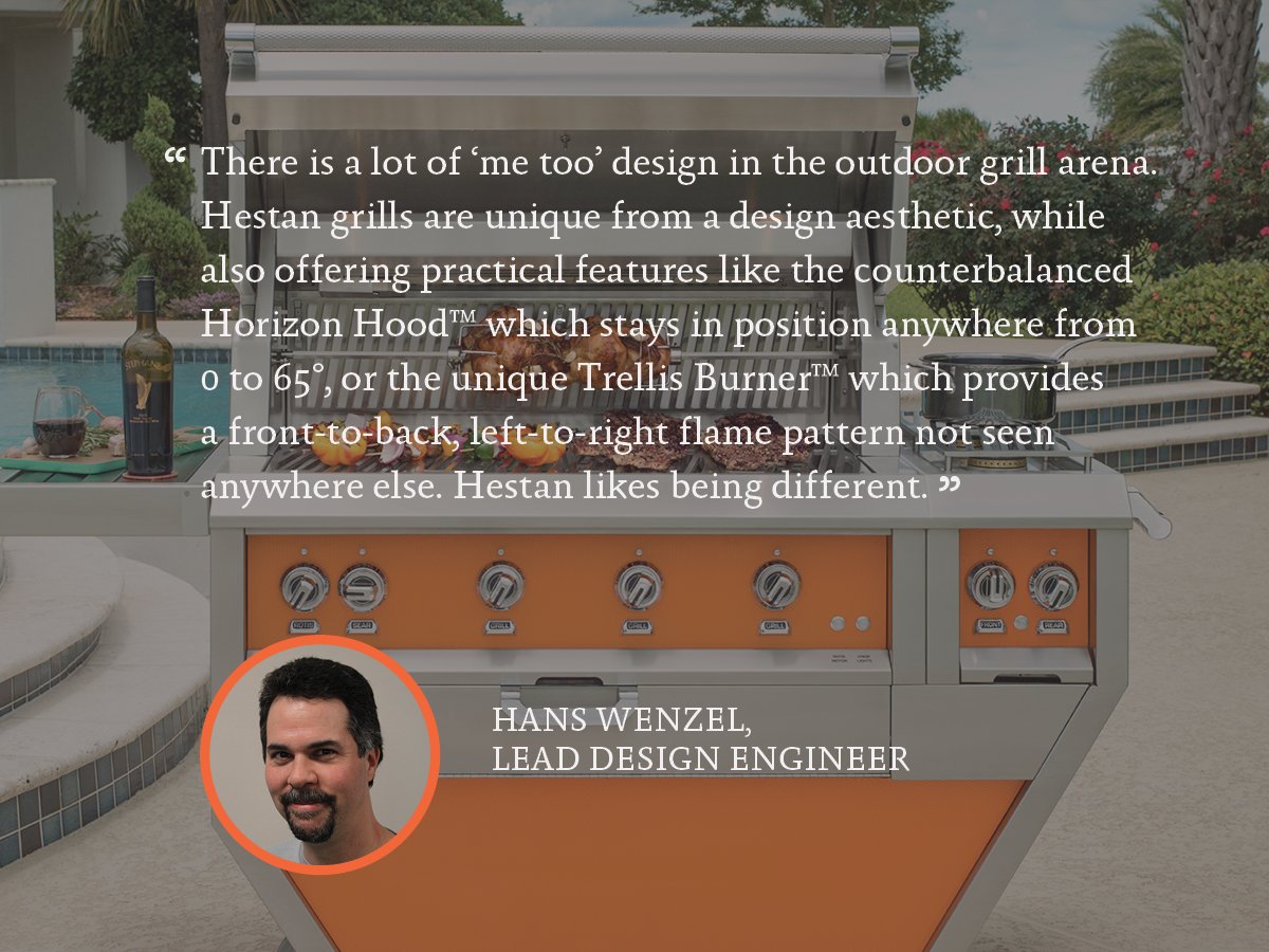 HestanHome's tweet photo. Going with the flow isn't in our DNA and our line of grills reflects that mentality. Meet Hans Wenzel and learn #WhyWeBuiltIt. https://t.co/Q2cPXET7eH