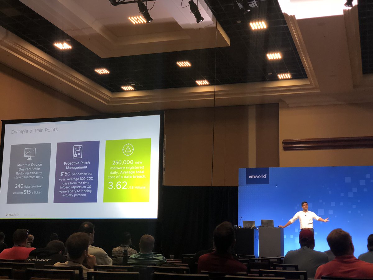 numberlock11's tweet image. @vmurthee and @AndreeaRouge closing VMworld 2018 with the last breakout session - #workspaceONEIntelligence solving mobile and desktop operation challenges. #workspaceONE #VMworld2018 #DigitalWorkspace @WorkspaceONE