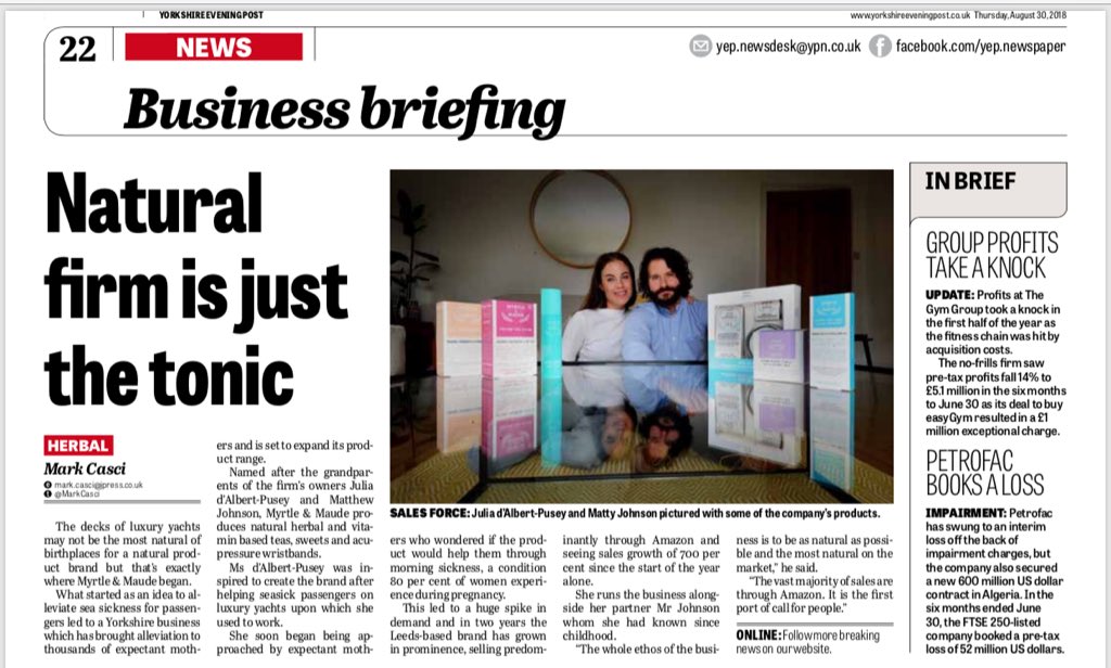 Write up from <a href="/LeedsNews/">Yorkshire Evening Post</a> <a href="/MarkCasci/">Mark Casci</a> #business #Entrepreneur #smallbrand 🙌🏻