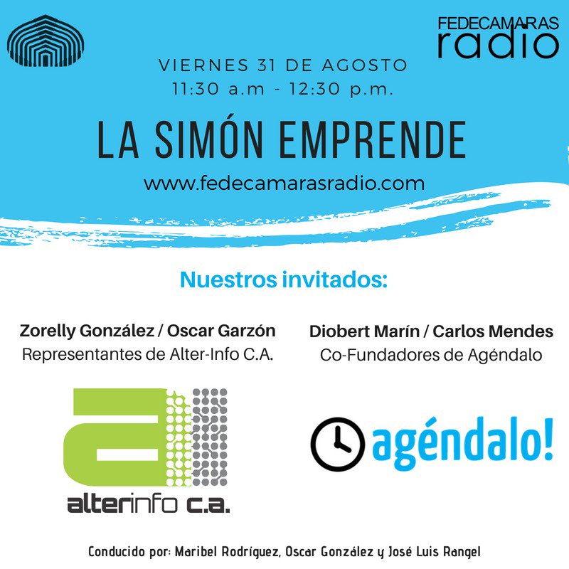 FedeRadioVe's tweet photo. ¡No te pierdas el programa #Emprendimiento con el equipo de #LaSimónEmprende @campusb @dexusb @PTS_USB, todos los viernes de 11:30 a. m. a 12:30 p. m. por https://t.co/28wleAcY87! @agendalo #FedeRadioVe https://t.co/jFTW1OCVEb