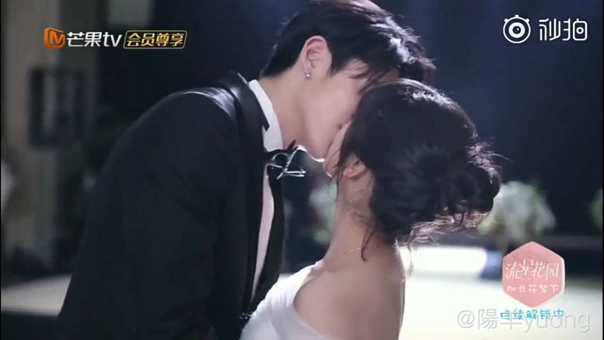 The wedding kiss scene bts  I LIVE FOR THIS!!! I just like how Yueyue falls and Didi's arms were already there to catch her 