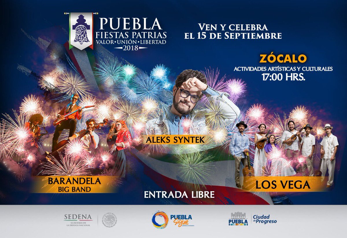 FansdeSyntekMex's tweet photo. Festeja con @Syntekoficial el 15 de Sep. en el Centro Histórico de #Puebla Independencia, energia , fiesta y Rockanrol!😊👏🏼 #TourTrasatlántico #FiestasPatriasEnPuebla https://t.co/fFhT5PTeC6