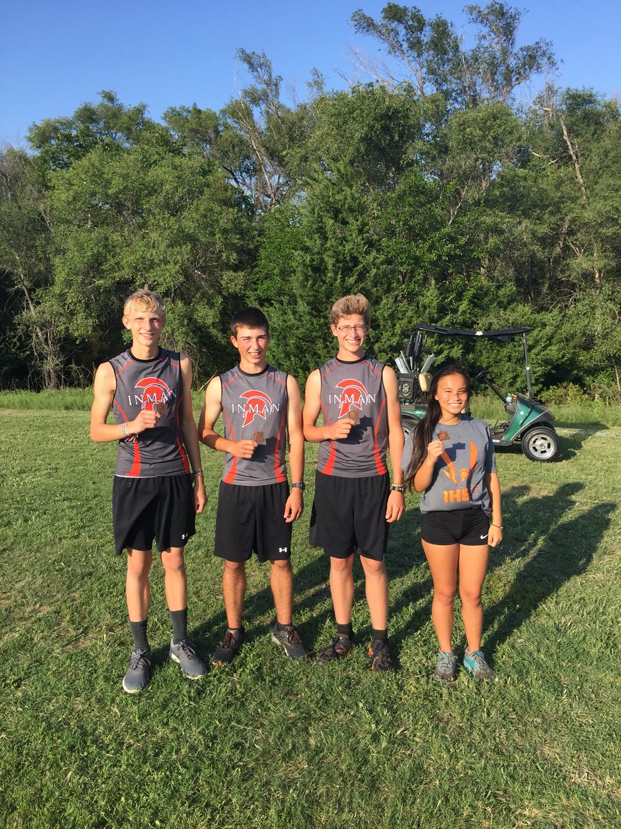 Medal winners at Tescott Inv. Finishing 18th, 8th, 3rd and 6th respectively. #IHSXC