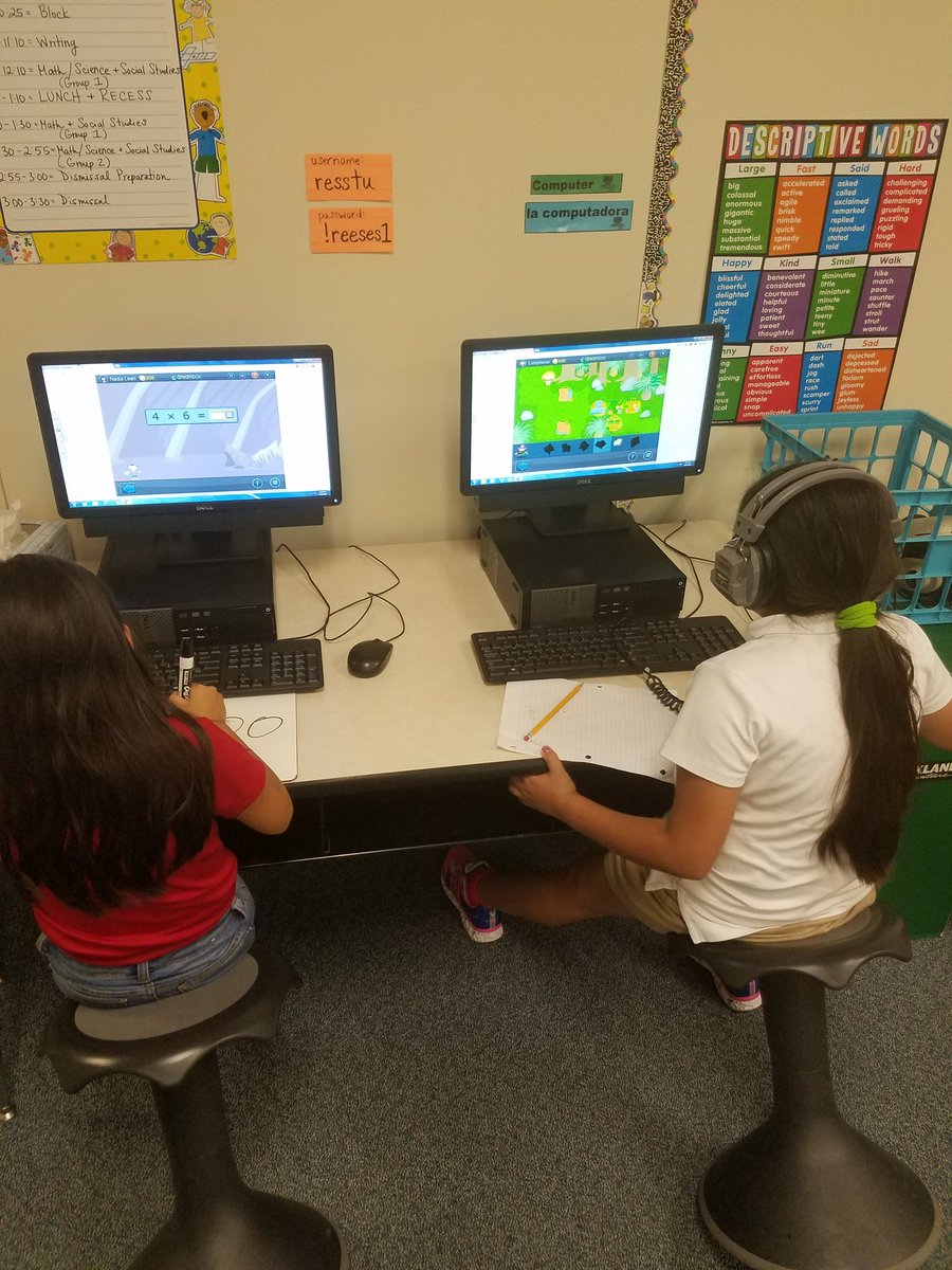Ms_Smith7117's tweet photo. Math games + personalized learning w/ @DreamBox_Learn + independent practice = another great day in 3rd grade math @ReesStars @hemmertime22 @AliefISD #ReesRocks #ReesMath https://t.co/TbK5PCAxLQ