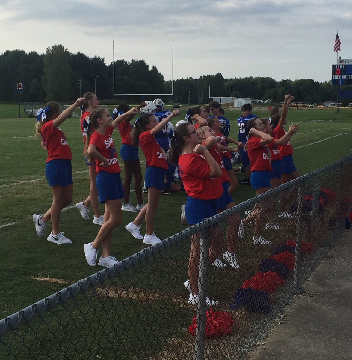 SSMS Cheerleaders getting the crowd pumped  and team motivated!!