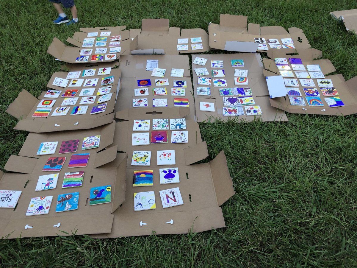 Appx 115 tiles painted this evening <a href="/LincroftSchool/">Lincroft Leopards</a>