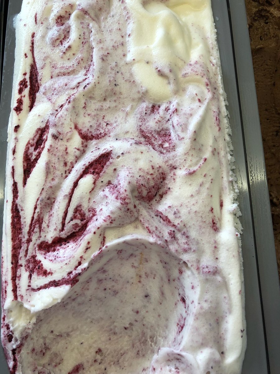 SwtScoops's tweet photo. Brand new berry delicious flavor in the gelato case this week-  Berry Cheesecake. 
A little strawberry, a little blackberry, a liitle blueberry, and a little raspberry ... And a big burst of flavors!

#gelato #warrentonsweetscoops #delicious https://t.co/uhXc8bwV59