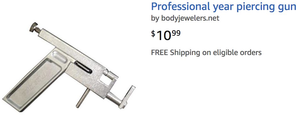1metronomad's tweet photo. Unusual suggested item. "year piercing gun" sounds more like something Doc &amp; Marty would need. #translationfail https://t.co/zvirts0EXN