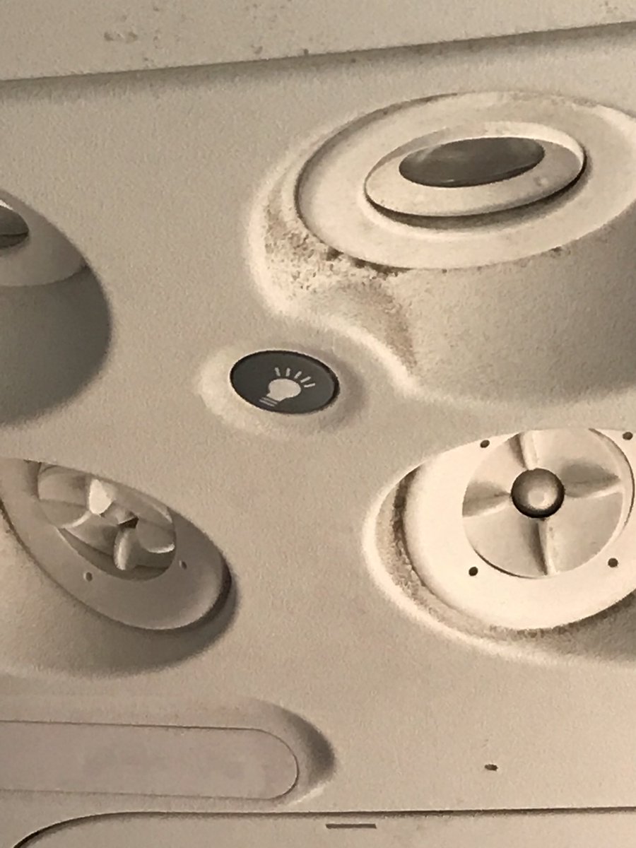 cb781619's tweet photo. Disgusted by the @united ✈️ on my flight 🏠 today. Mold and filth caked on everything. Don’t they actually wash the inside of the ✈️ down? Like ever? #flightUA317 maybe I’ll fly delta next time 🤷🏼‍♀️ https://t.co/5gRqzAkwoH