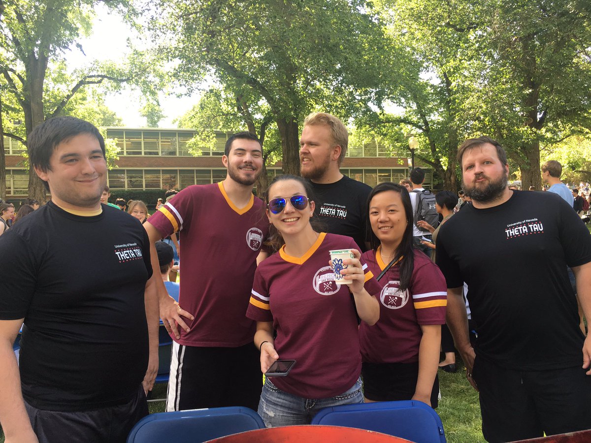 Check out our table at <a href="/unevadareno/">University of Nevada, Reno</a>'s fall club fair! Join us for some games of cornhole from now until 8pm 🏅 <a href="/NevadaASUN/">ASUN</a> #unr #thetatau