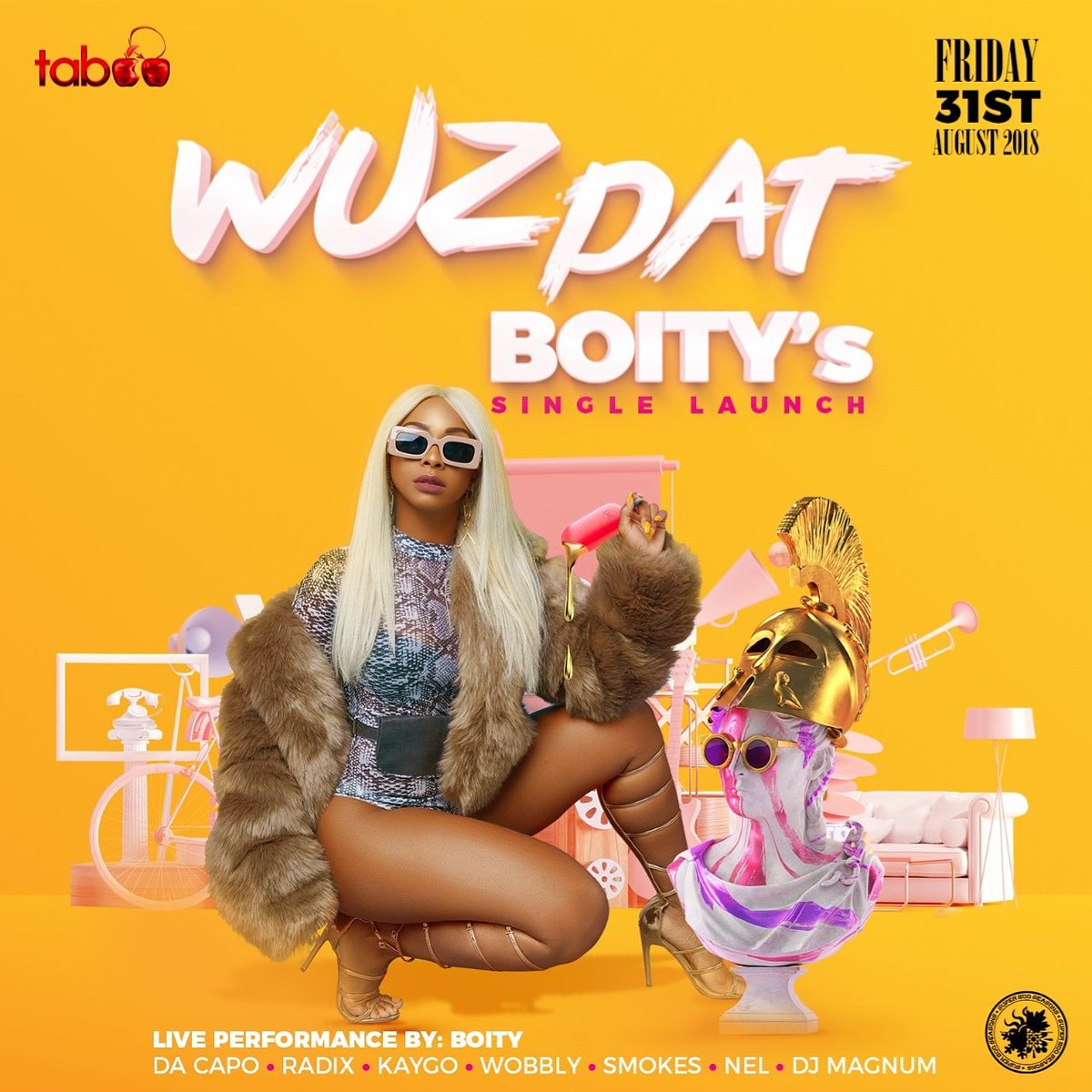 Mo_melodic's tweet photo. SA 🇿🇦 hip hop just got itself a new Queen 👸🏼 Her royal highness @Boity will bless us with her new song #WuzDat live in the @Taboo_jhb stage. #WuzDatSingleLaunch #superbooseason https://t.co/9nvsEE6gG5