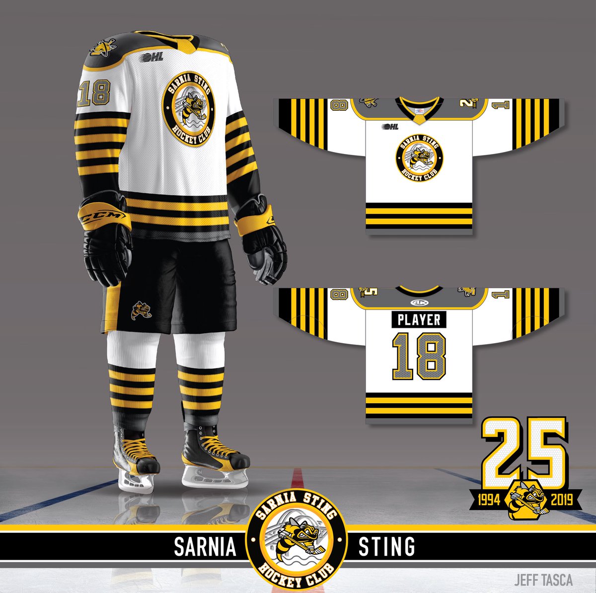 OHL Sarnia Sting uniform concept : r/hockey