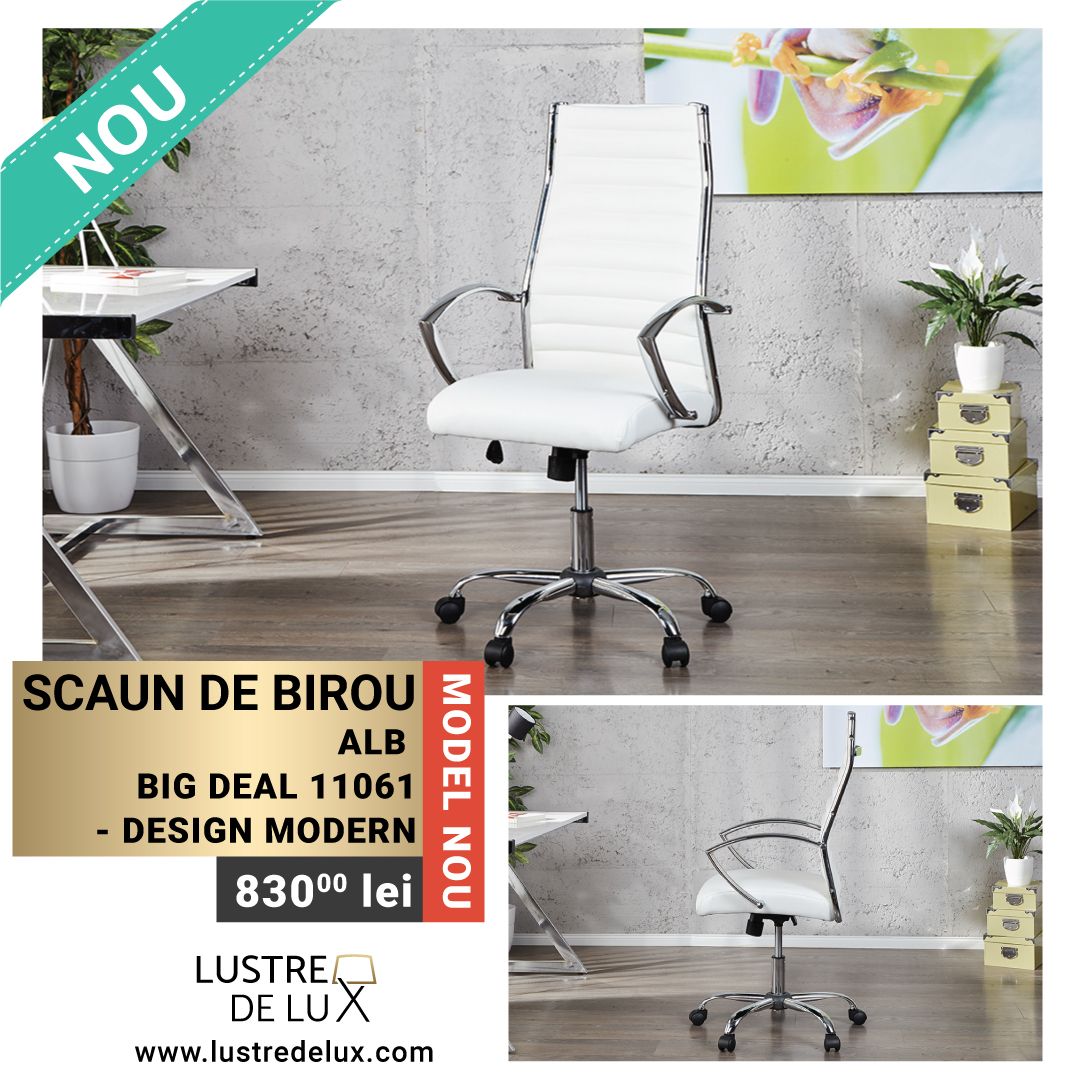 lustredelux's tweet photo. Scaun de birou ALB BIG DEAL 11061 - DESIGN MODERN
Comandă online pe https://t.co/LPPBJGLLjm
Scaunul de birou ergonomic BIG DEAL are un design elegant și este realizat din imitație de piele albă și cadrul din metal. 

#scaundebirou #scaunbirou #birou #lustredelux #scaunpivotant https://t.co/5OoXvhwrjq