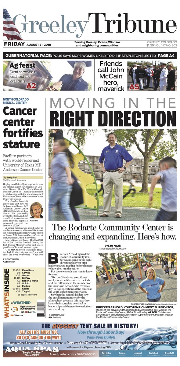 Greeleytribune On Twitter Friday Aug 31 Cover Ncmc Cancer