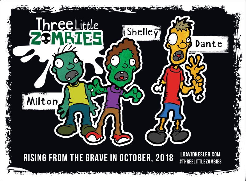 LDHesler's tweet photo. The cutest gang of #ghouls prowling the #graveyard this #Halloween #threelittlezombies #creepy #kidsbook #October #indieauthor #zombiekids https://t.co/iQYOIz7aoT