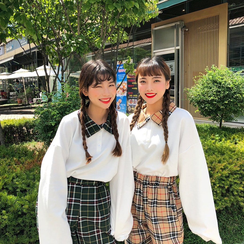 Bullanggirls オールチェックで双子コーデ ボビーチェックカラーtシャツ T Co 6zxodfzdkd 秋 韓国ファッション 双子コーデ シンプル Fashion Simple Twinlook T Co 1m4extf0nc Twitter