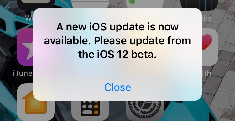Pranav_1890's tweet image. Tired of clicking close for ios12 update alert. Not expected in beta even. #iosdev #ios12beta