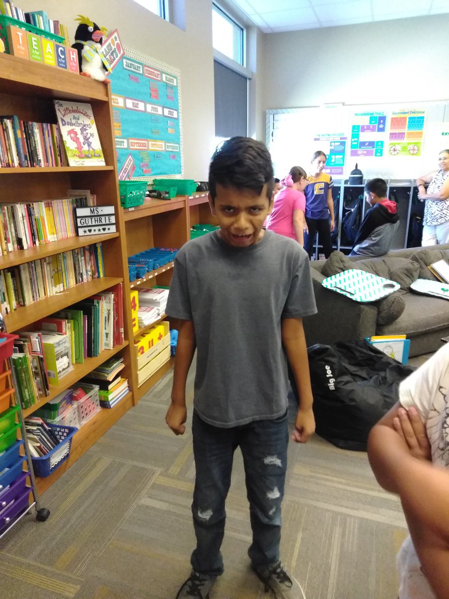 MsGuthries5th's tweet photo. Students talked about feelings vs. behaviors today during GAT. We got to practice acting out our feelings using only behavior. They loved it! Helped them get some energy out😀  #everylearnereveryday @PVEPioneers https://t.co/2R9BXDuU4q