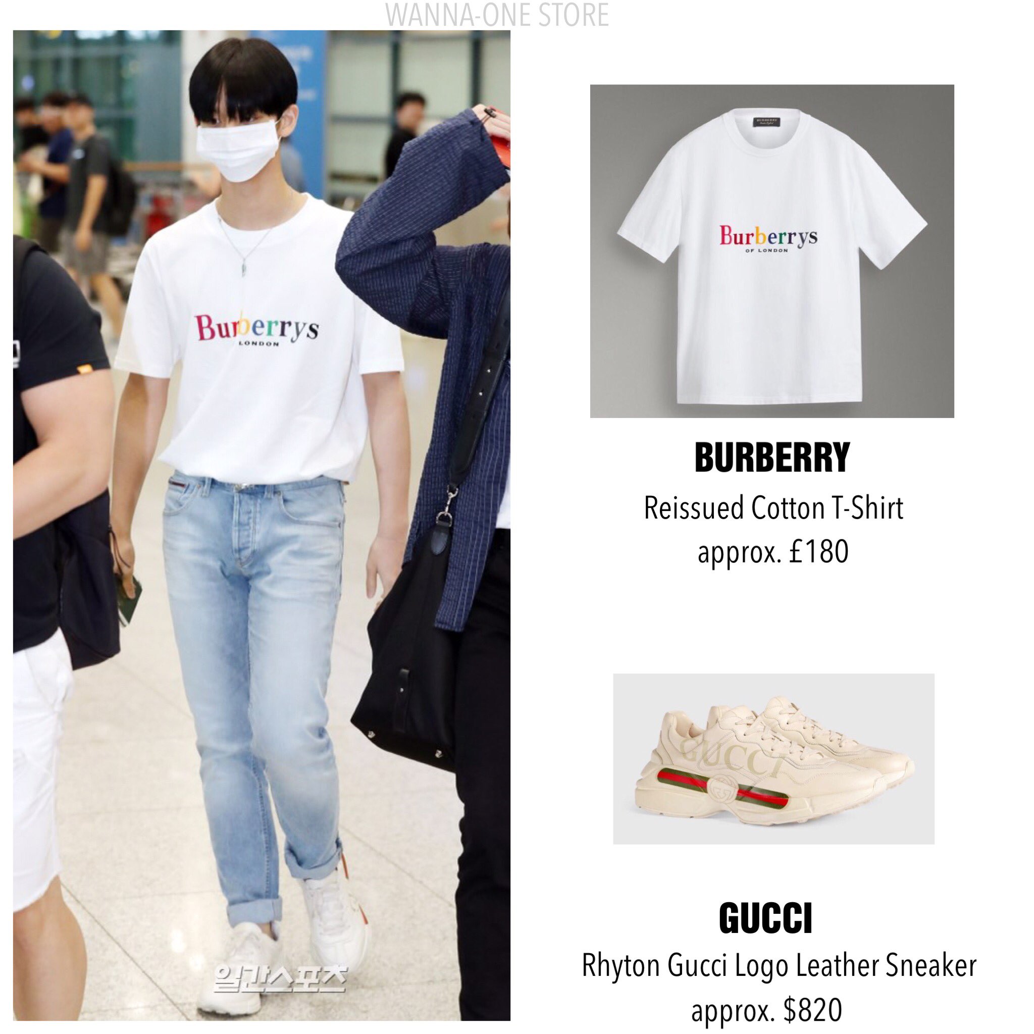 X WANNA ONE STORE BURBERRY Reissued Cotton T Shirt
