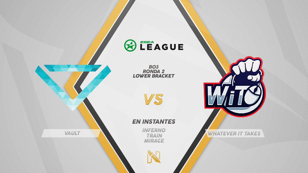 NotiCSGO's tweet photo. @teamoneesports @VAULTGG 🏆 ESEA MDL Promotion NA
🆚 @VAULTGG vs #WhateverItTakes
⏰ En instantes
🗺️ Inferno - Train - Mirage
📺 https://t.co/3WOb9cKHri @CyberSportsSTD
👤Vault: @sickLyCS @spamzzy1 @jsamCSGO #Daveys #nezzi https://t.co/NR6H8xQycS