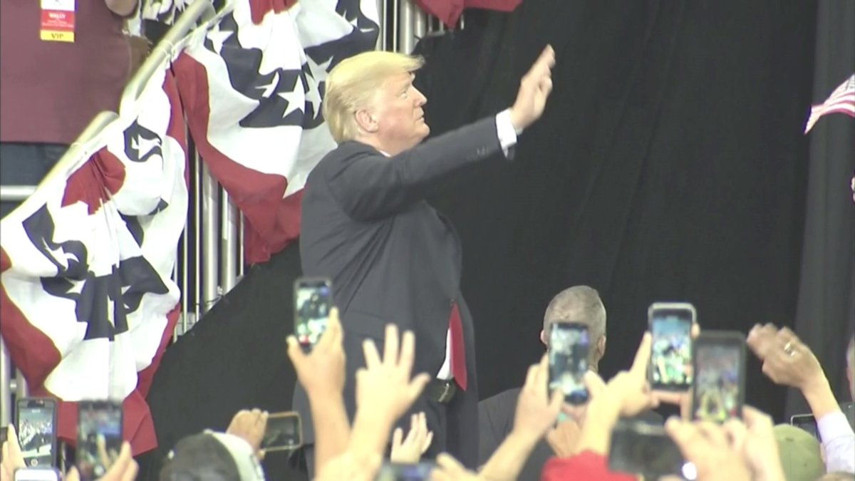 President Trump holds a rally in Indiana
