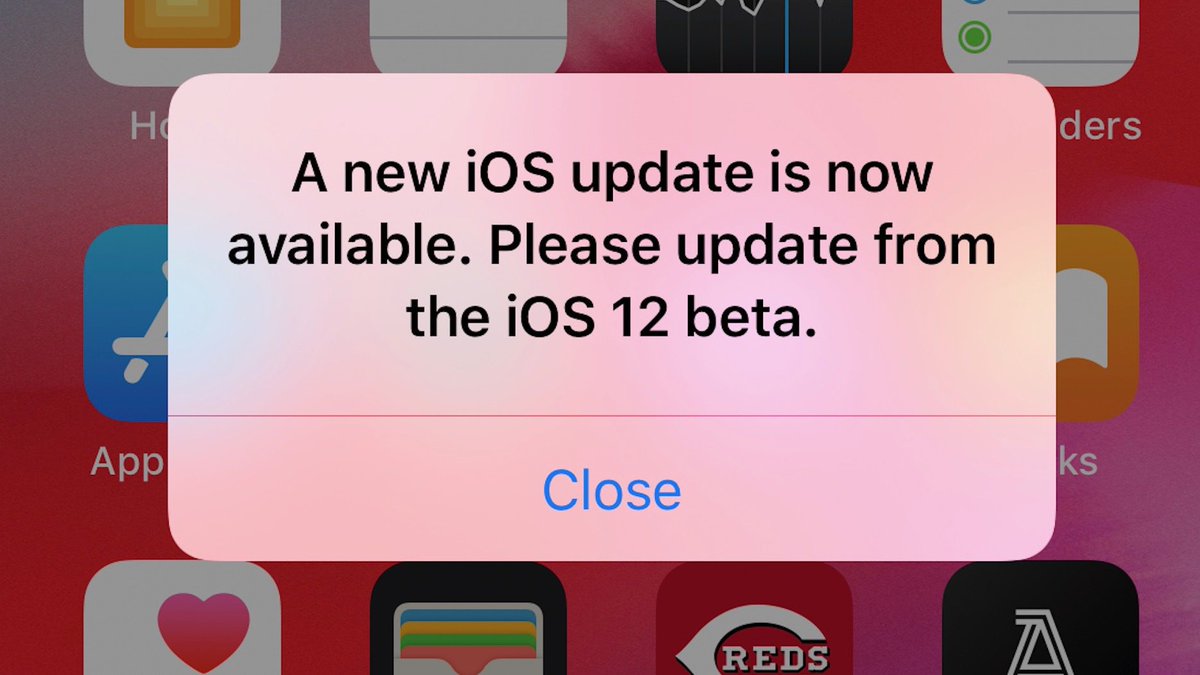 9to5mac's tweet photo. PSA: It’s not just you, many iOS 12 beta users are seeing erroneous update popups https://t.co/MFBRbRB3F5 by @ChanceHMiller https://t.co/k3vIbVP9F0