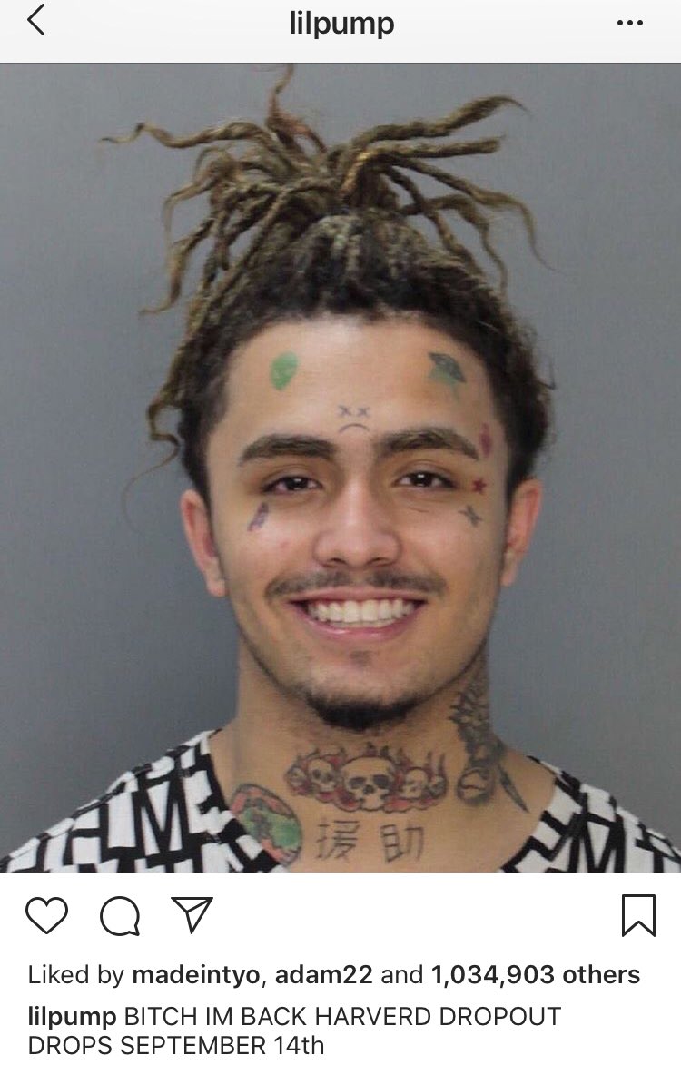 Hiphop News Dすけ Twitterren 無免許運転の逮捕から釈放された Lil Pump アルバム Harvard Dropout のリリース日のさらなる延長をigでお知らせ 9 14になるとのこと Lilpump リルパンプ Esskeetit