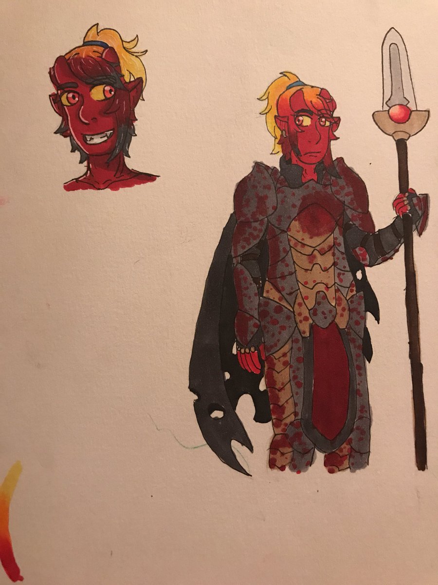 LightOblivion's tweet photo. My new #dungeonsanddragons character #Hellrun a half #genasi #tiefling blood knight
#d&d #dnd #drawings https://t.co/8gYDl5kze1
