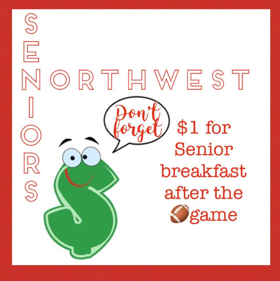 LilLundn's tweet photo. Calling ALL Seniors. $1 is all. That’s some good cheap eat’n. Be there or be...just be there. Money will go towards #PG19 #ProjectGraduation #NorthwestTexans #Seniors #ComeHungry https://t.co/kwoM7MzOaa