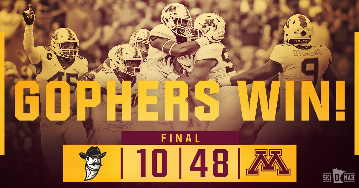 GopherFootball's tweet photo. A solid start to the season. #NMSUvsMINN https://t.co/VMBNtC5hYf