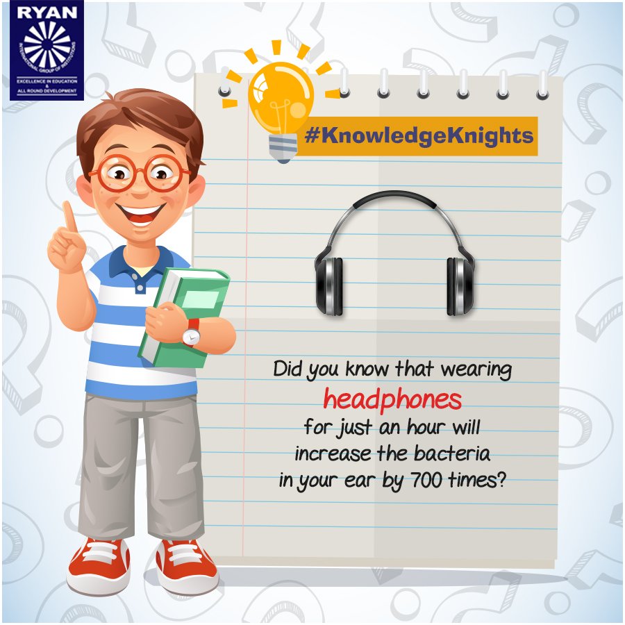 RyanIntlGrp's tweet image. Listening to music on the headphones for long hours, maybe not a good idea after all!
#KnowledgeKnights #Aptitude #Knowledge #Knowhow #RyanInternationalSchool