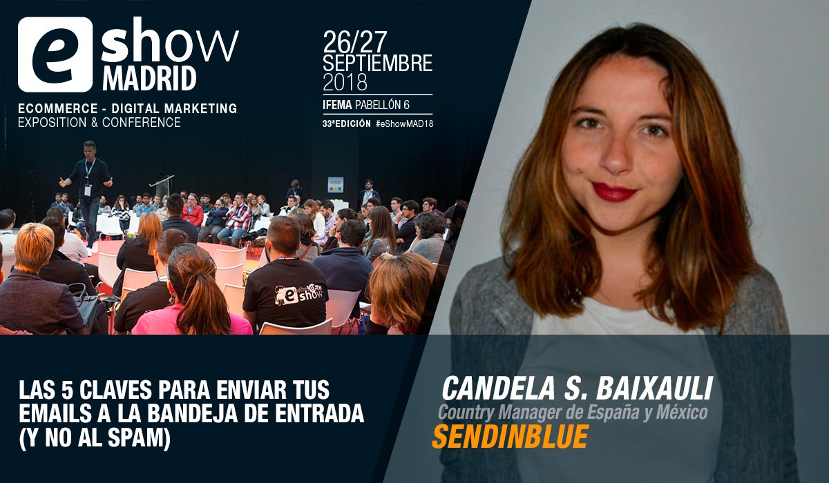 eshowesp's tweet photo. Muchos de los e-mails que enviamos no llegan a la bandeja de entrada. Candela Sánchez de @SendinBlue_ES nos explica cómo combinar claves técnicas para alcanzar la tasa de apertura óptima y que tus emails generen beneficios #eShoMAD18 https://t.co/gfhRZfJ1Ct https://t.co/KIIGOsfyhr