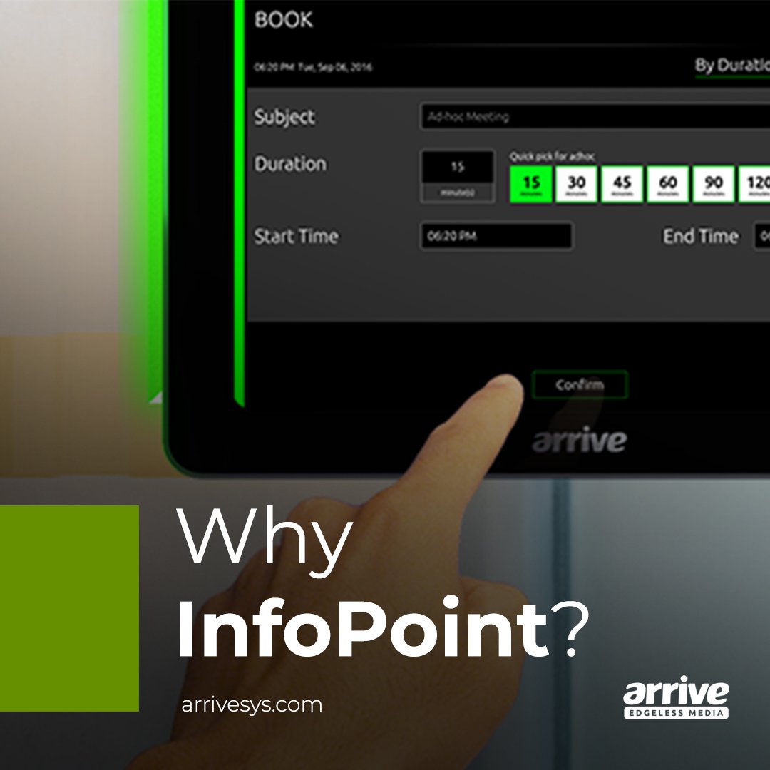 arrivesystems's tweet photo. InfoPoint is fully customizable to meet your business needs. This smart device makes working space administration an easy task!
 #arrive #roombookingsystem #infopoint #automation #control #roomsignage #roomscheduling https://t.co/uijyArg2tb