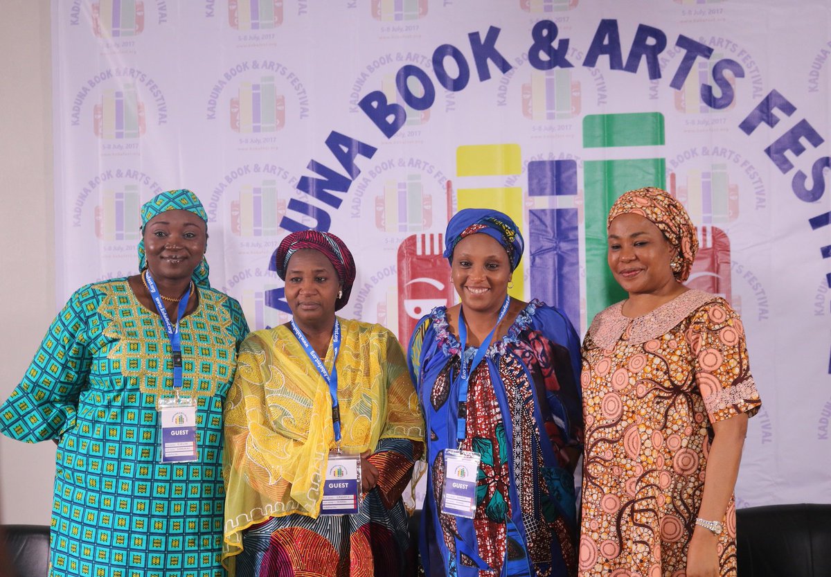 KabaFest's tweet photo. An expository session hosted by the delightful @KadariaAhmed and Panelists Saudatu Mahdi, Aisha Umar and Hauwa Evelyn Shekarau. #Kabafest17 https://t.co/kux2T5C4P2