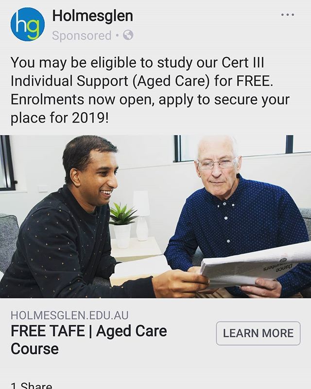 Photo 3056: Another shot of fame. I didn't study this course but they needed someone to promote it and I was studying Disability Care. 
#holmesglen #homecare #aged #agedcare #augustphotoaday #augustphotochallenge #nala #photojournal #study #course #care … ift.tt/2N4pAEt
