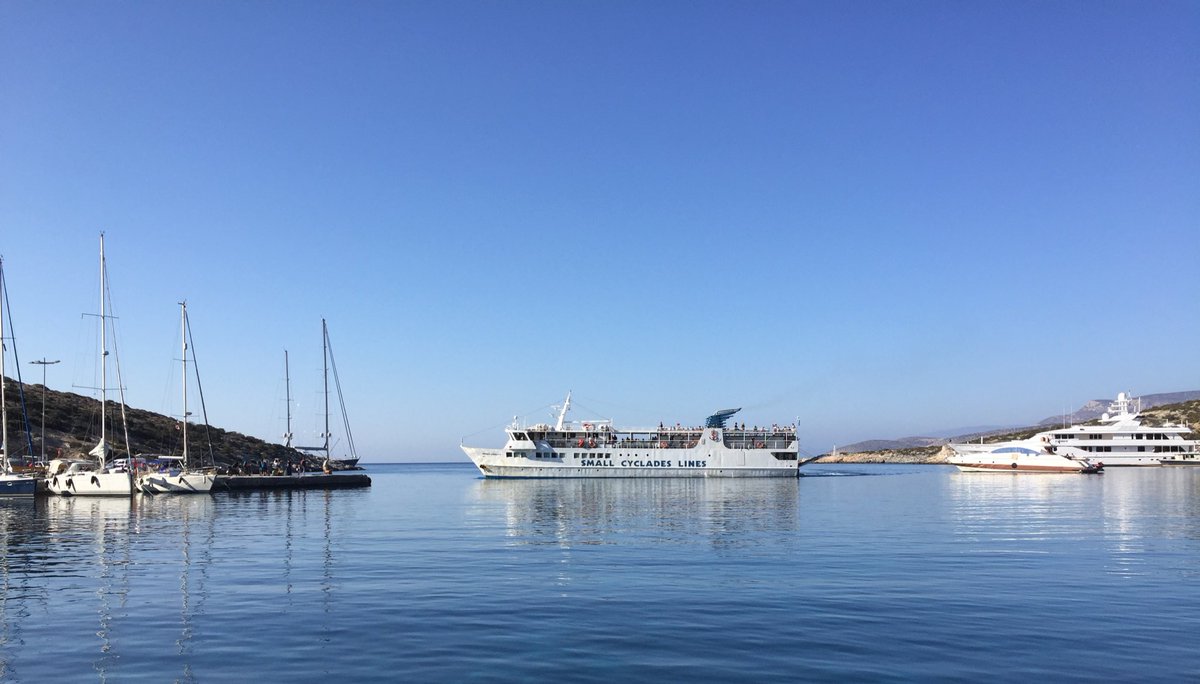 Good morning/ Kalimera. My view. #smallcyclades #ferry #skinoussa #cyclades #boat #yacht #Greece 💙🇬🇷