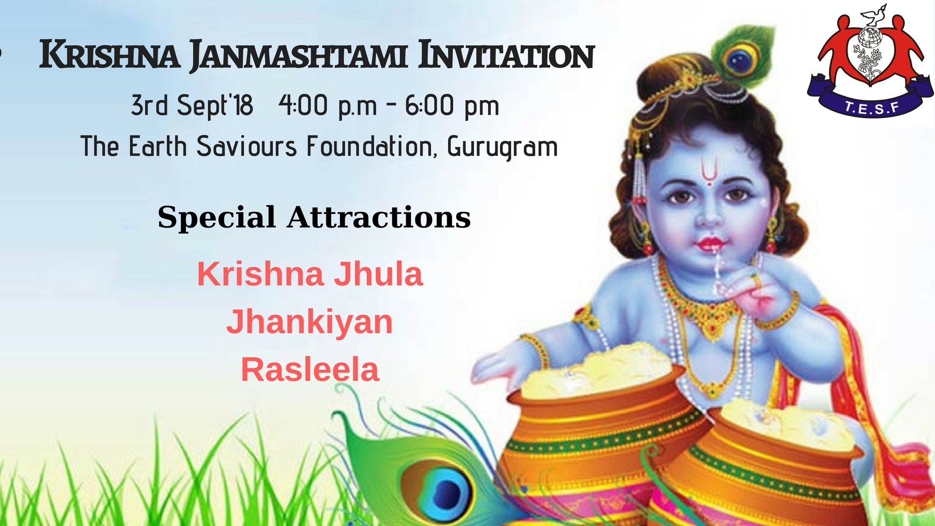 The Earth Saviours Foundation On Twitter We The Earth Saviours Foundation Are Pleased To Invite You And Your Family To Celebrate Krishna Janmashtami At Our Ngo Your Participation Will Boost The Morale