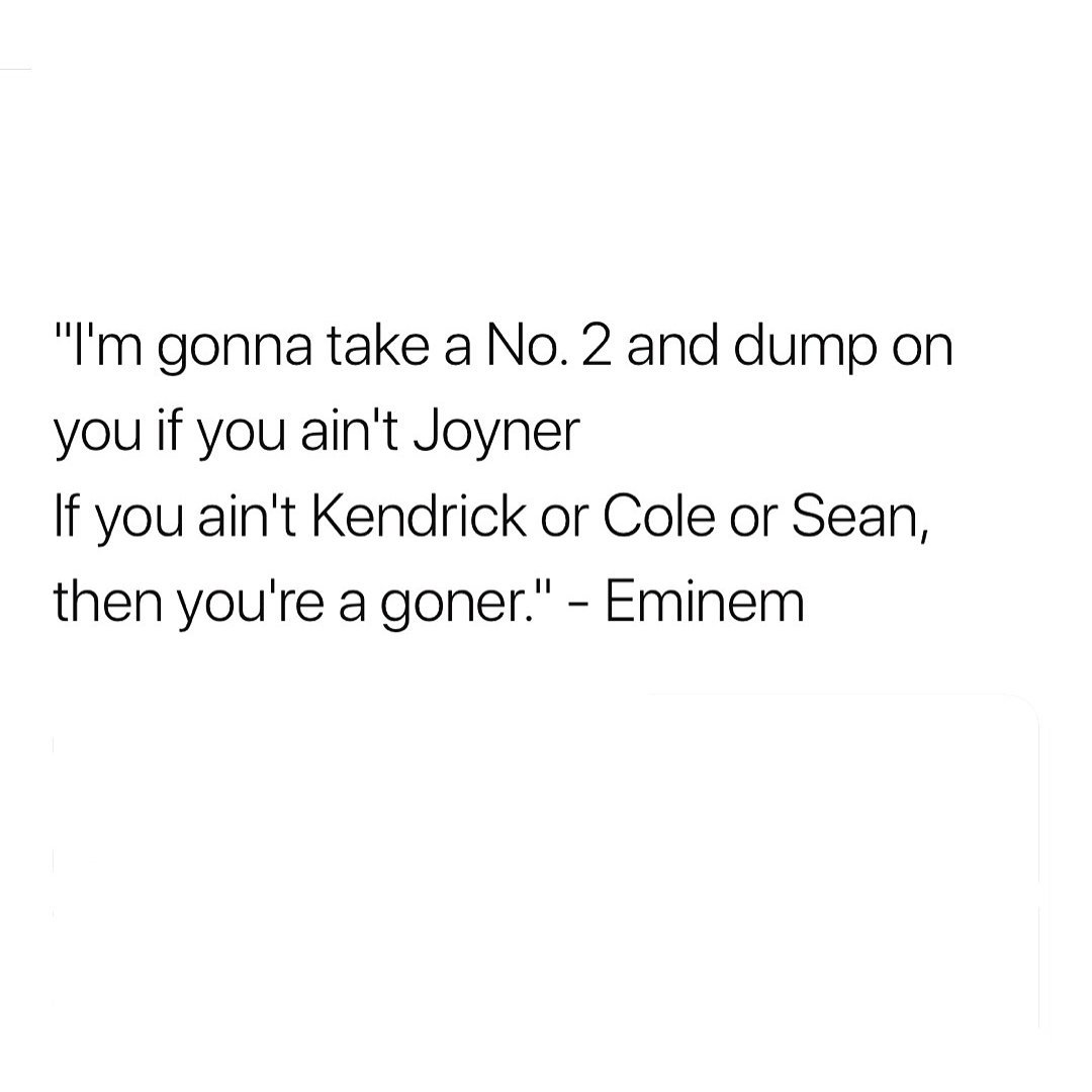 roisauce's tweet photo. Just scroll and check if Eminem diss your favorite rappers because he did damn! 🔥 

He took shoots at. 

Lil Yachty 
Lil Xan
Lil Pump 
Drake  
Machine Gun Kelly
Tyler, the Creator 
Joe Budden
Charlamagne 
Grammy's.

Also how y’all feeling bout the #KAMIKAZE album? 1/1 https://t.co/XY8Z9lh0XF