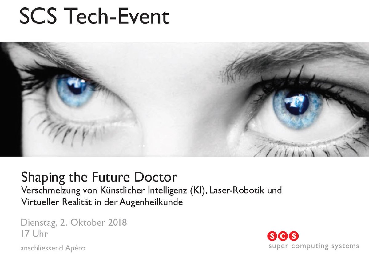 Next Tech-Event is coming up: scs.ch/blog/2018/08/t… On October 2nd, we will discuss about the future doctor!