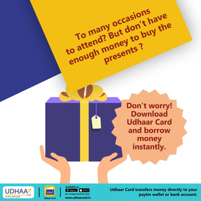 CardUdhaar's tweet photo. Udhaar Card lends money exclusively to college students. Download the app and borrow money whenever you need.
Play store: (link: https://t.co/BICAuwNDyK )
App store: (link: https://t.co/zpl9v2rxAm )
#borrowmoney #loans #lendingapp #monetaryissues #money #students #college https://t.co/imGcPdeV1R
