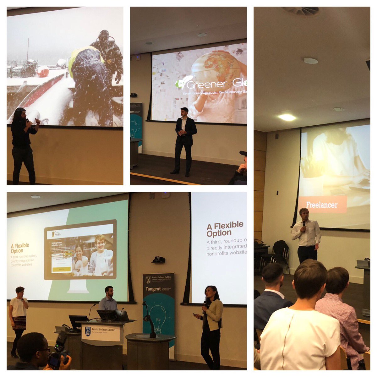 genemurphy's tweet photo. Well done to all of the teams  @TCDTangent program @TCDLaunchbox supported by @bankofireland that pitched at #DemoDay yesterday &amp; everyone involved. Congrats to 1st place  @changedonation with  #SeaPunk seaweed 2nd &amp; joint 3rd place for #greenerglobe &amp; #WorkSmarter #Launchbox18 https://t.co/Jw4PwbDm5E