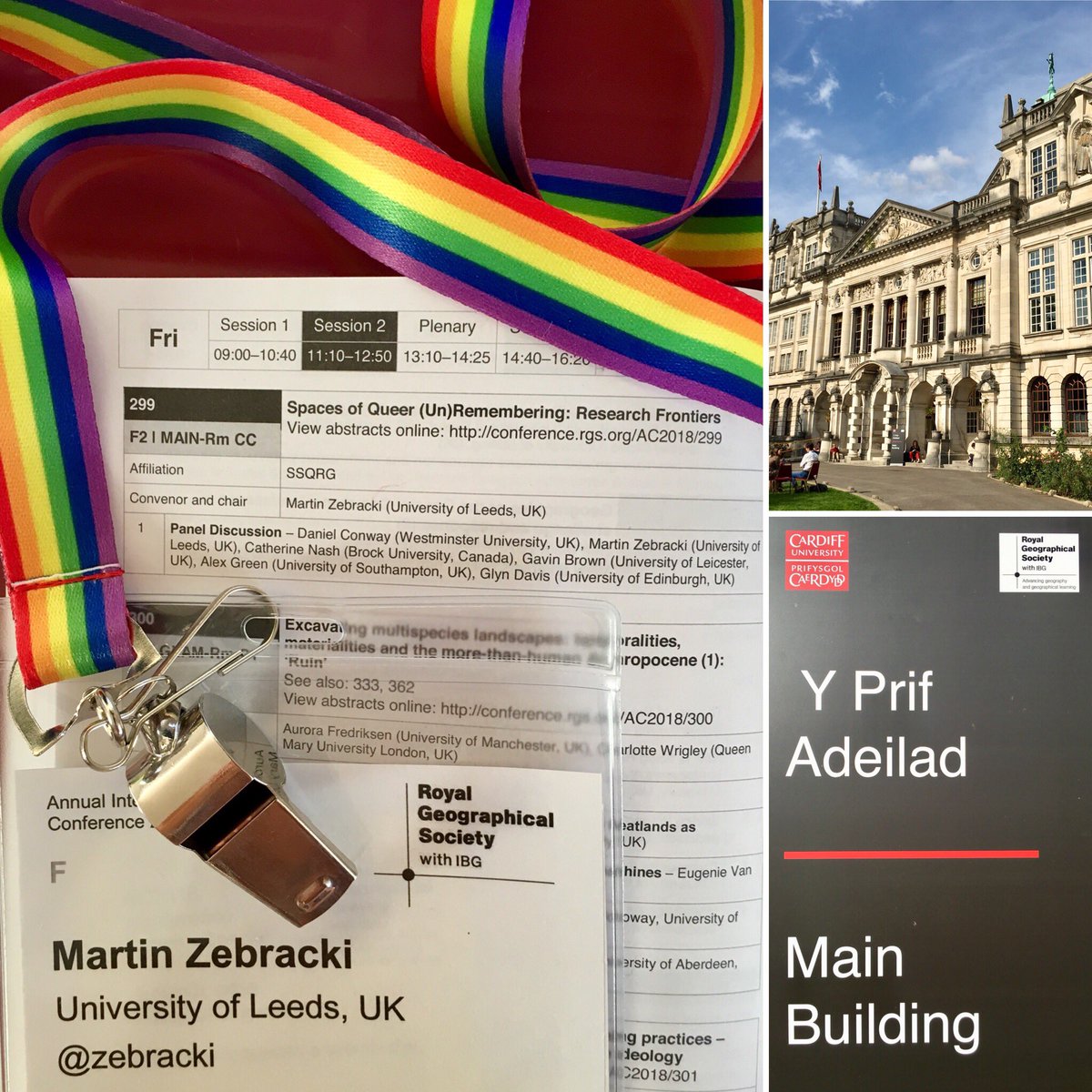 zebracki's tweet photo. Queering #RGSIBG18: Looking forward to convening #ResearchFrontiers in Spaces of #Queer #Remembering + #Unremembering & #SSQRG Annual General Meeting @ #CardiffUniversity https://t.co/pnTLRoGt1n