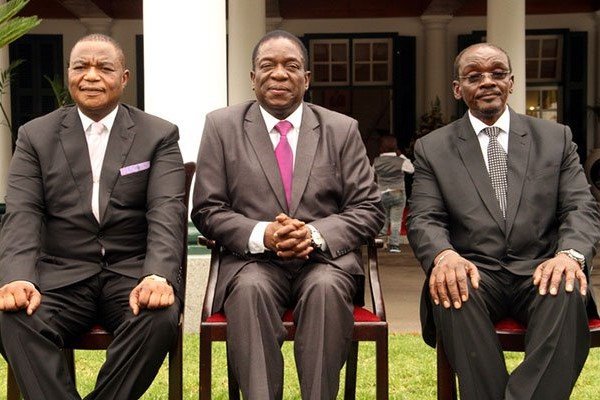 AnodiwaC's tweet photo. Emmerson Mnangagwa on Thursday re-appointed his two vice presidents Constantino Chiwenga and Kembo Mohadi.

#zanupf
#edpfee
#edmypresident https://t.co/GnRfltwHKb