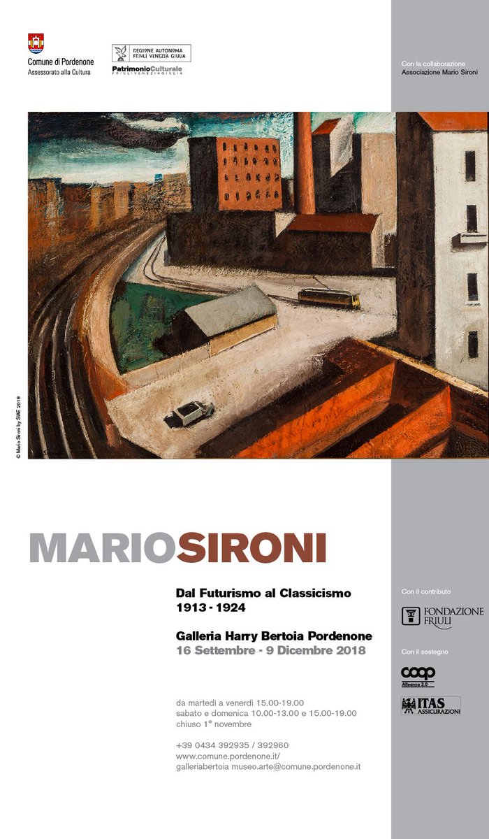 #MarioSironi a #Pordenone. Un grande evento culturale.
Una straordinaria #mostra. Inaugurazione 15/9.
#arte #cultura
@FVGlive <a href="/PordenonewLove/">Pordenone with Love</a> <a href="/pnturismo/">Pordenone Turismo</a>