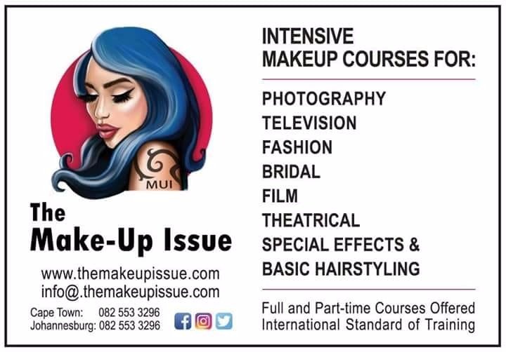 Become a Professional Make-up Artist ready to conquer the Fashion, TV, Film, Theater &amp; Special Effect world! Next full time make-up course start on the 14th Jan and Part time course start 19th Jan 2019 at R35 000-00 kit included . All information will be available on out website: