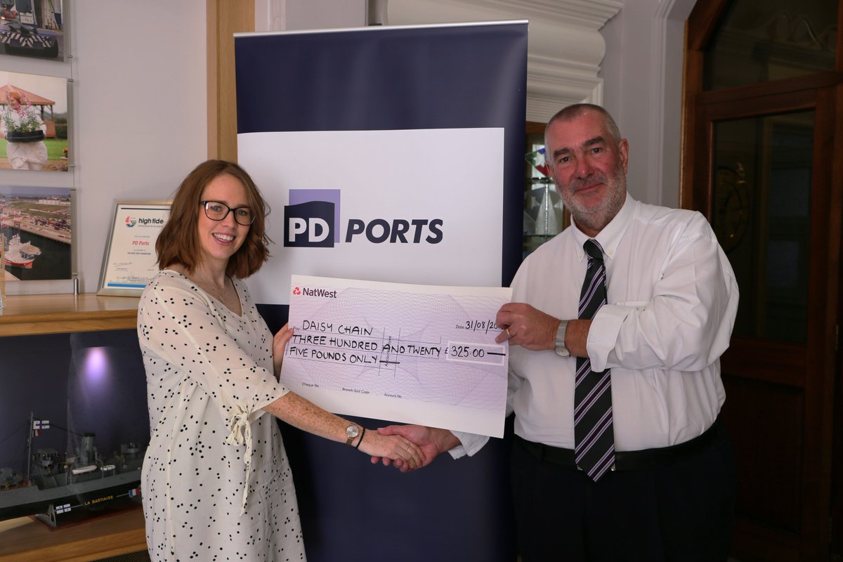 DaisyChainHolly's tweet photo. Been to see one of our long term supporters this morning @PDPorts to pick up a donation for @the_dc_project from a few employees fantasy football league. A big thank you as always to you! #corporatesupport #localbusinesses #autismawareness https://t.co/XbZiTeRrh1