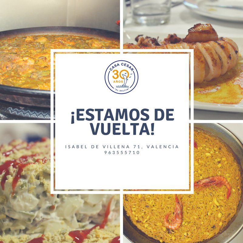 CasaCesarDelfin's tweet photo. ¡Ya estamos de nuevo por aquí!
¿Nos echabais de menos? ¡Nosotros si! 😁
Volvemos a la carga para haceros disfrutar de nuevo con nuestros #arroces 🥘
Os esperamos como siempre de lunes a viernes en #CasaCesar "El Delfin"
Info y reservas ☎️ 963555710
#valencia #acurrar https://t.co/dZEke70qol